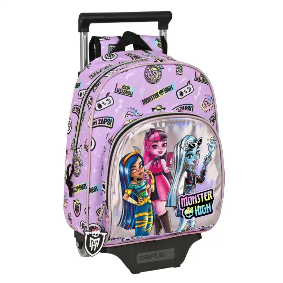 Kinder Rucksack mit Rdern Monster High Best boos Lila 28 x 34 x 10 cm