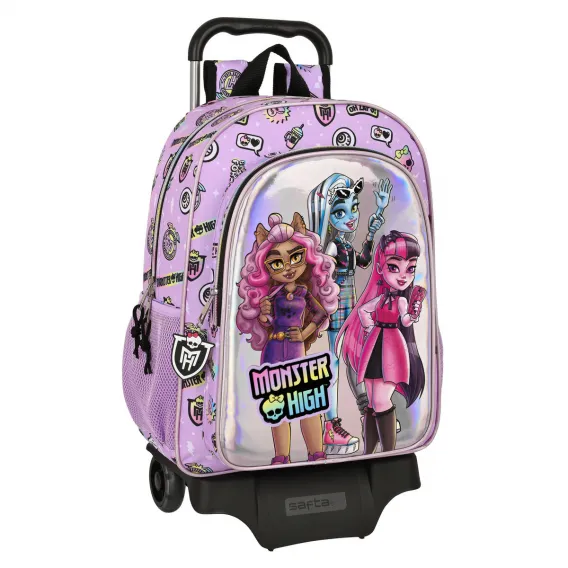 Kinder Rucksack mit Rdern Monster High Best boos Lila 33 x 42 x 14 cm