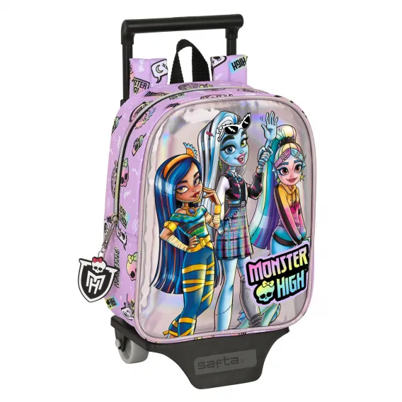 Kinder Rucksack mit Rdern Monster High Best boos Lila 22 x 27 x 10 cm