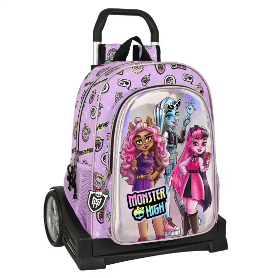 Kinder Rucksack mit Rdern Monster High Best boos Lila 33 x 42 x 14 cm