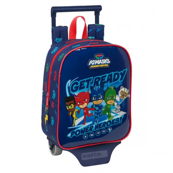 Kinder Rucksack mit Rdern PJ Masks Ready Marineblau 22 x 27 x 10 cm