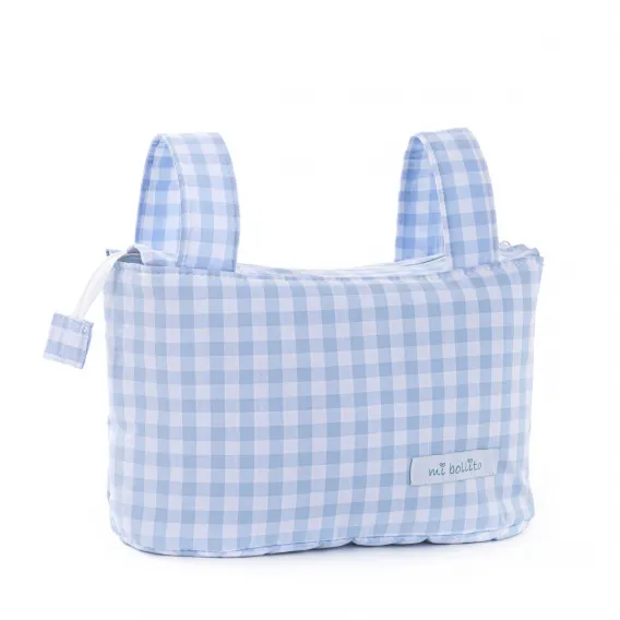 Wickeltasche Organizertasche fr Kinderwagen Mi bollito Blau Vichy 15 x 18 x 45 