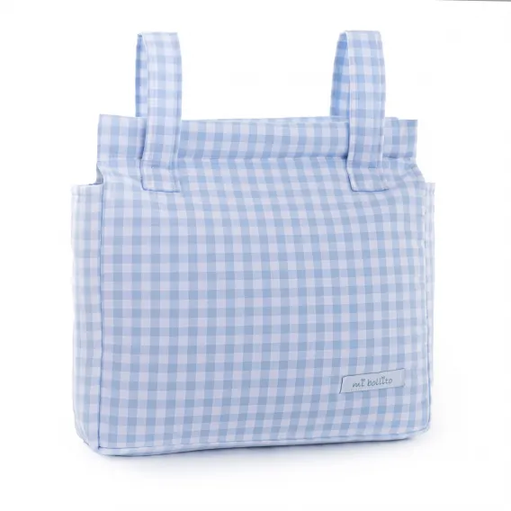 Wickeltasche Organizertasche fr Kinderwagen Mi bollito Blau Vichy 10 x 35 x 35 