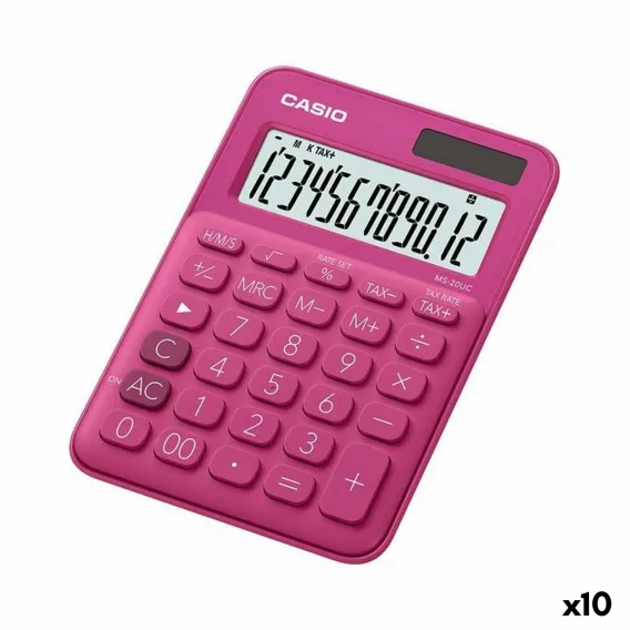 Taschenrechner Casio MS-20UC Pink 2,3 x 10,5 x 14,95 cm 10 Stck